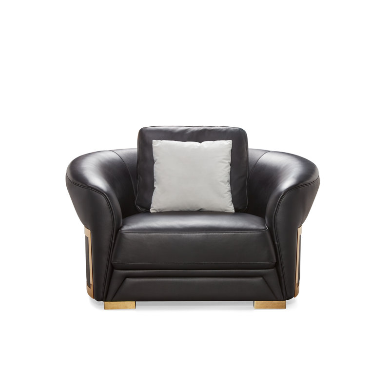 European Furniture 3 Piece Genuine Leather Living Room Set Wayfair